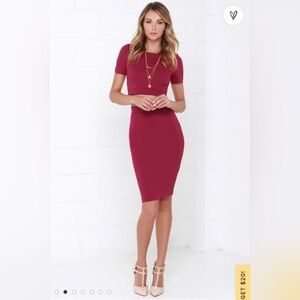 Lulu's Burgundy Wine Red Two Piece Skirt Set - Women's Size Large